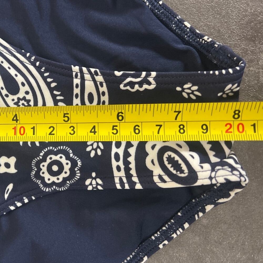Aerie Swim Bikini High Waisted Paisley Navy Blue Bottoms Small - Picture 4 of 5